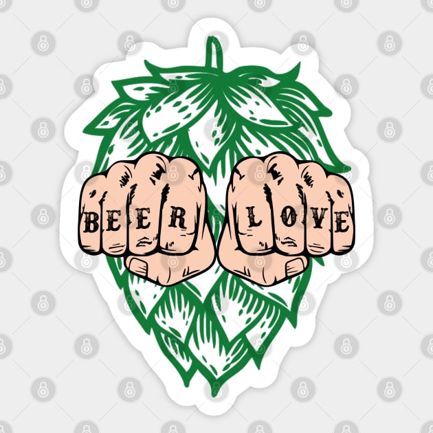 Beer Love Fist IPA Sticker by byfab